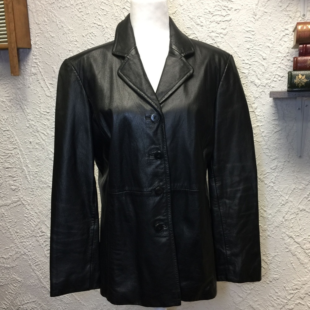 Leather Coat by Winlit Sleek Stylish Large